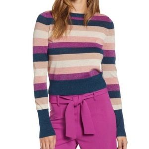 Leith Metallic Striped Sweater